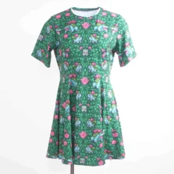 Green Graphic Mini Dress