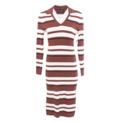 Brown Striped Maxi Dress