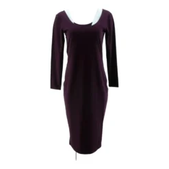 Burgundy Houndstooth Midi Dress