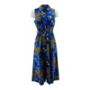 Karen Millen Blue Graphic Maxi Dress