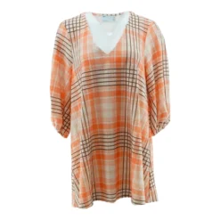 ASOS Orange Plaid Mini Dress