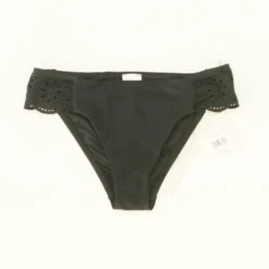 Eyelet Low Rise Swim Bottom In Black Size S