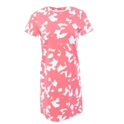 Coral Graphic Midi Dress