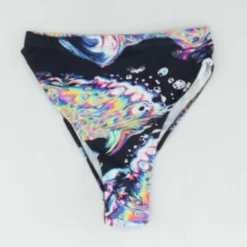 Black Graphic Swim Bottom