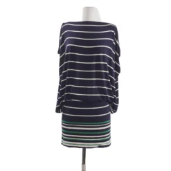 Navy Stiped Midi Dress