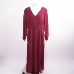 Burgundy Solid Maxi Dress