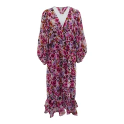 RIVER ISLAND Purple Floral Midi Dress