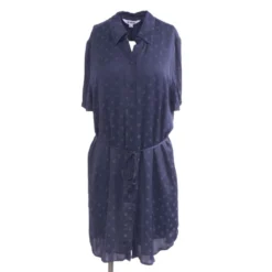 Navy Polka Dot Midi Dress