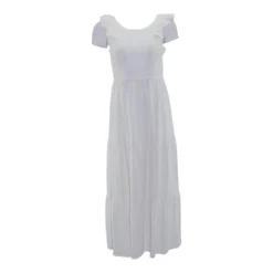 Ivory Solid Maxi Dress