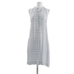 Blue Plaid Midi Dress