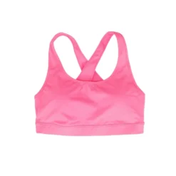 Neon Pink Solid Sports Bra