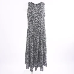 90's Sleeveless Floral Maxi Dress In Navy