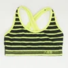 Neon Green Striped Sports Bra