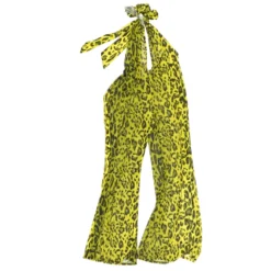 Neon Green Animal Print Jumpsuit
