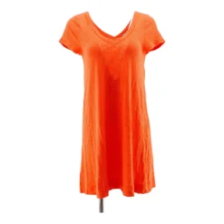 Orange Striped Midi Dress