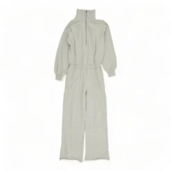 Spiritual Gangster Gray Solid Funnel Neck Jumpsuit