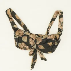 Brown Floral Swim Top