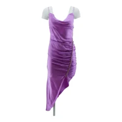 Purple Solid Formal Dress