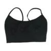 Spiritual Gangster Black Solid Seamless Scoop Sports Bra