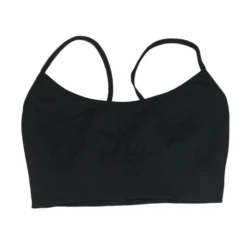 Spiritual Gangster Black Solid Seamless Scoop Sports Bra