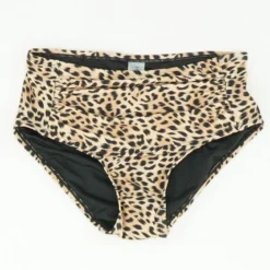 Brown Animal Print Swim Bottom