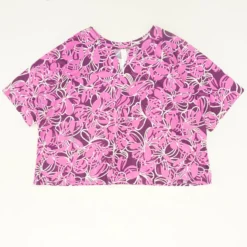 Purple V-Neck Floral Cover Up