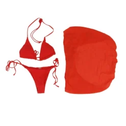 N/A Red Solid Two-Piece