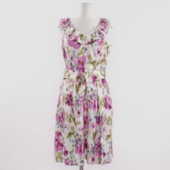 Madison Purple Floral Belted Midi Dress