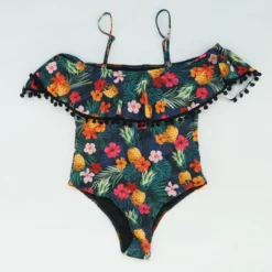 SHEIN Black Tropical One-Piece