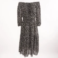 Taylor Black Polka Dot Maxi Dress