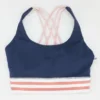 Navy Striped Sports Bra
