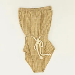 Tan Striped One-Piece