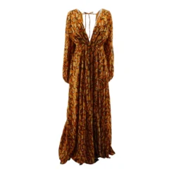 Splash Brown Animal Print Maxi Dress