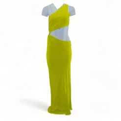 Neon Yellow Solid Maxi Dress