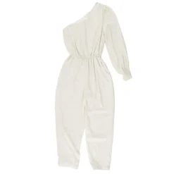 Beige Solid Jumpsuit