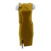 Calvin Klein Mustard Solid Midi Dress