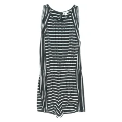 Black Striped Jersey Romper