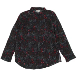 Black Floral Pajama Top