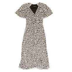 Express Black Animal Print Midi Dress