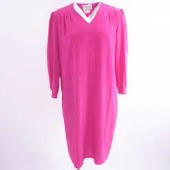 Vintage Pleated Quarter Sleeve Midi Dress